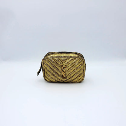 Saint Laurent Lou Camera Bag – Metallic Gold Belt Bag