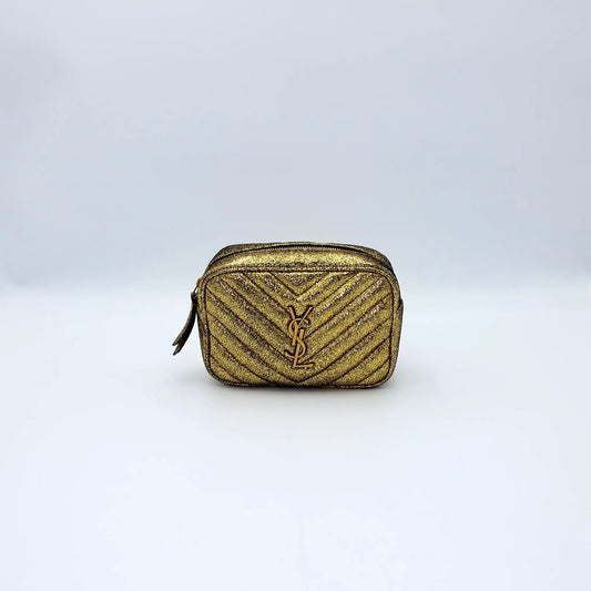 Saint Laurent Lou Camera Bag – Metallic Gold Belt Bag