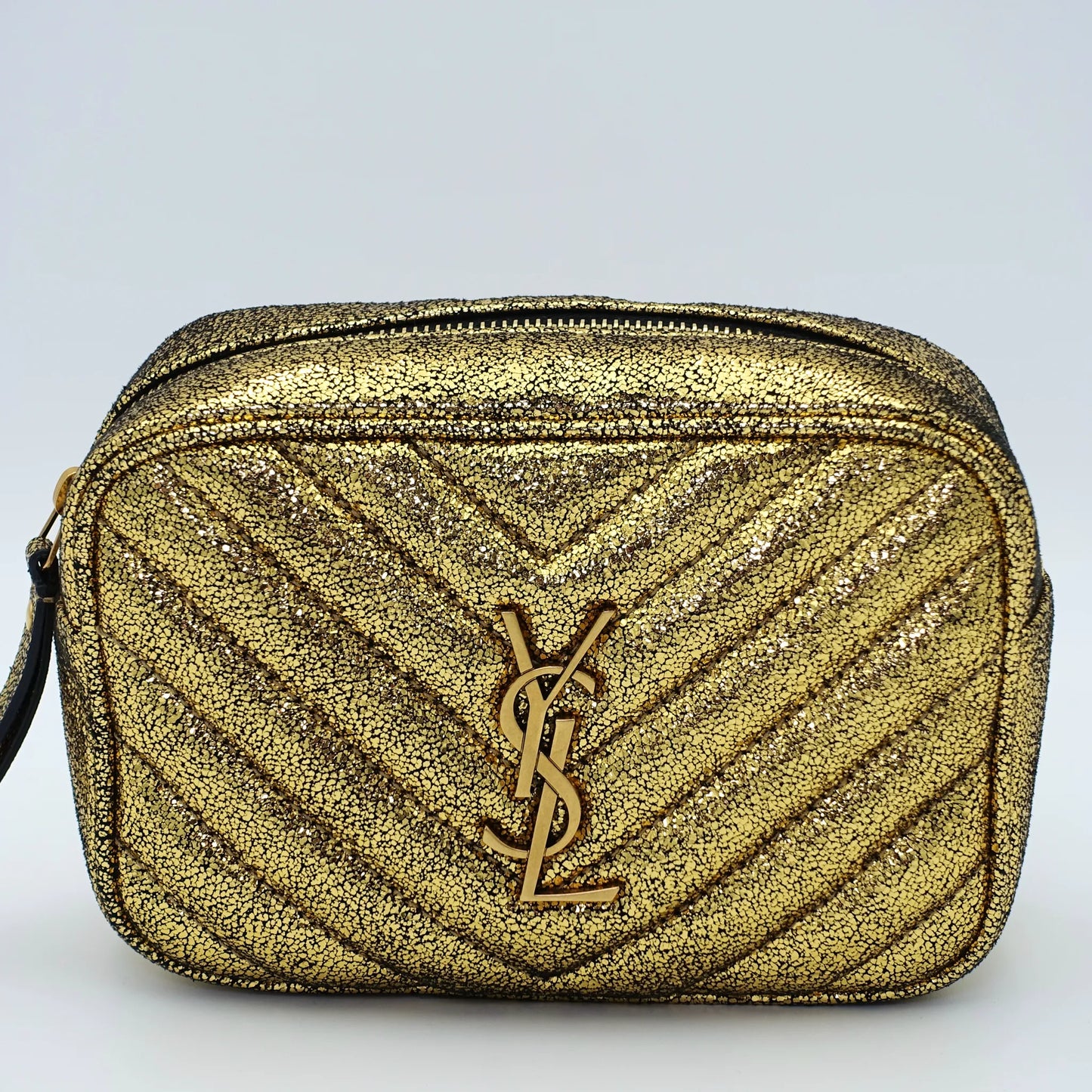 Saint Laurent Lou Camera Bag – Metallic Gold Belt Bag