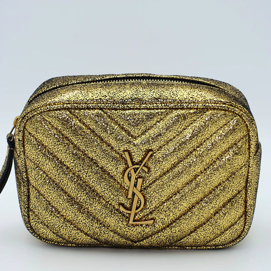 Saint Laurent Lou Camera Bag – Metallic Gold Belt Bag