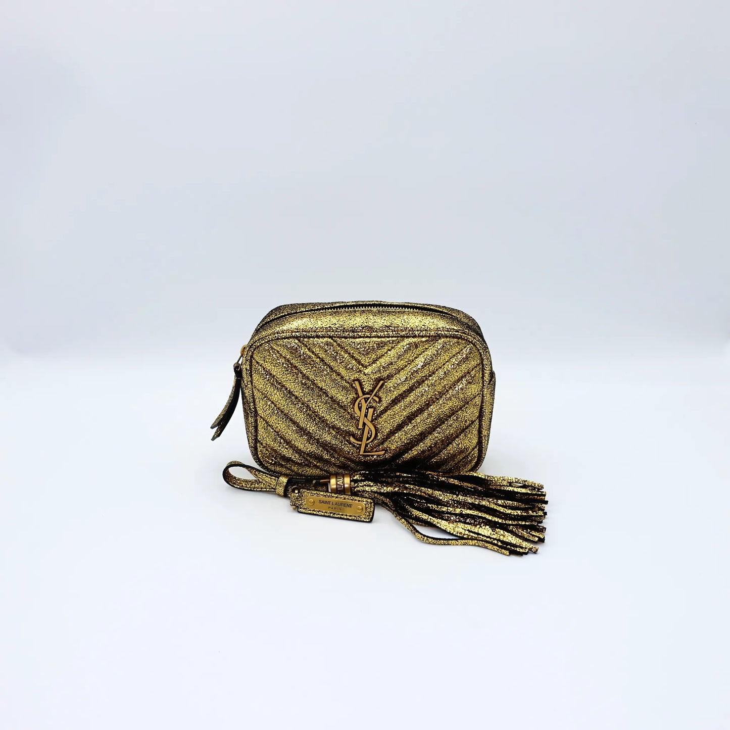 Saint Laurent Lou Camera Bag – Metallic Gold Belt Bag