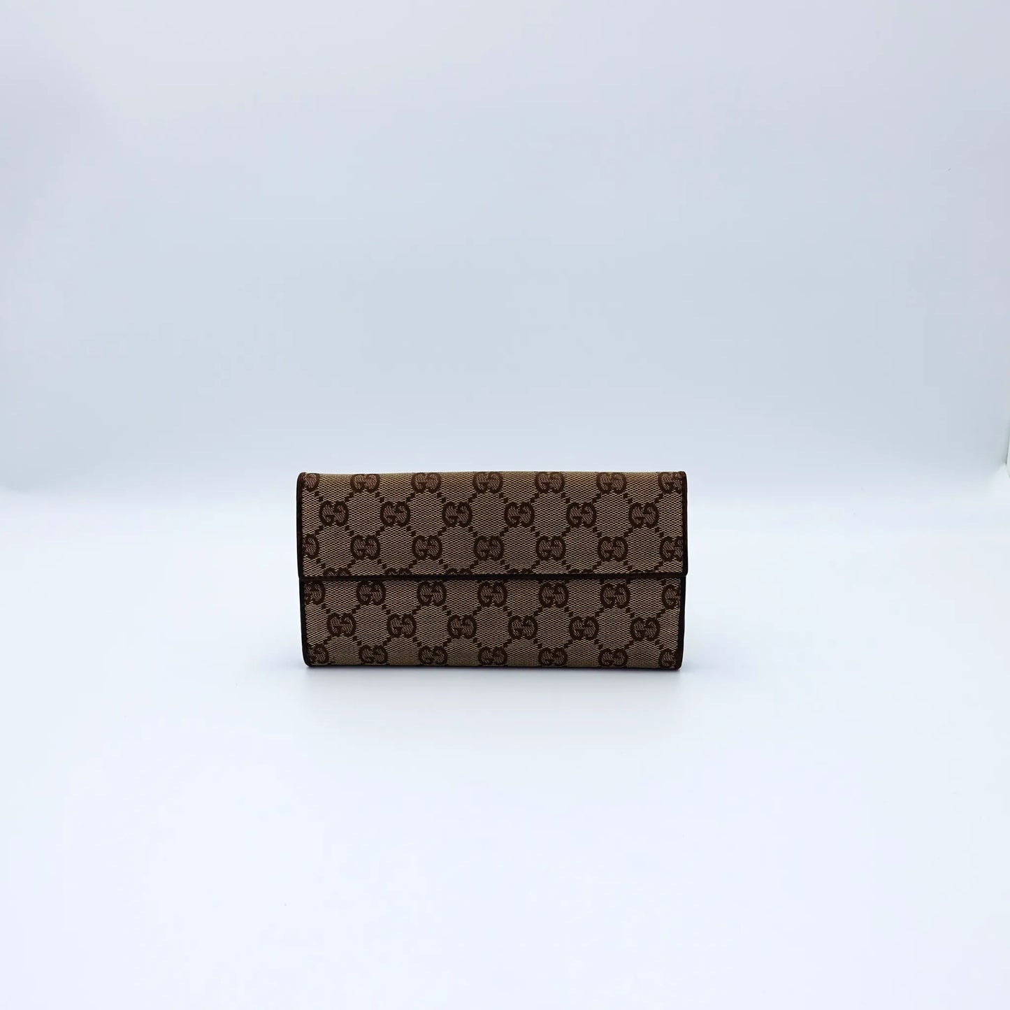 Gucci Vintage GG Supreme Long Wallet with Bamboo Clasp