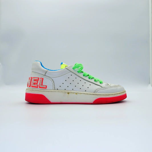Chanel Multicolour Low Top Lace Up Sneakers EU36.5
