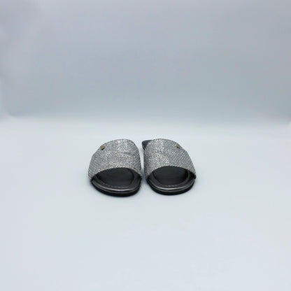 Jimmy Choo Silver Glitter Slide Sandals EU35.5
