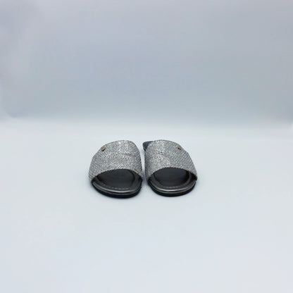 Jimmy Choo Silver Glitter Slide Sandals EU35.5