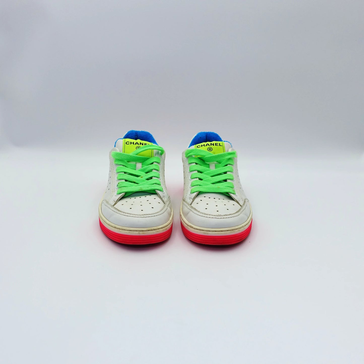 Chanel Multicolour Low Top Lace Up Sneakers EU36.5