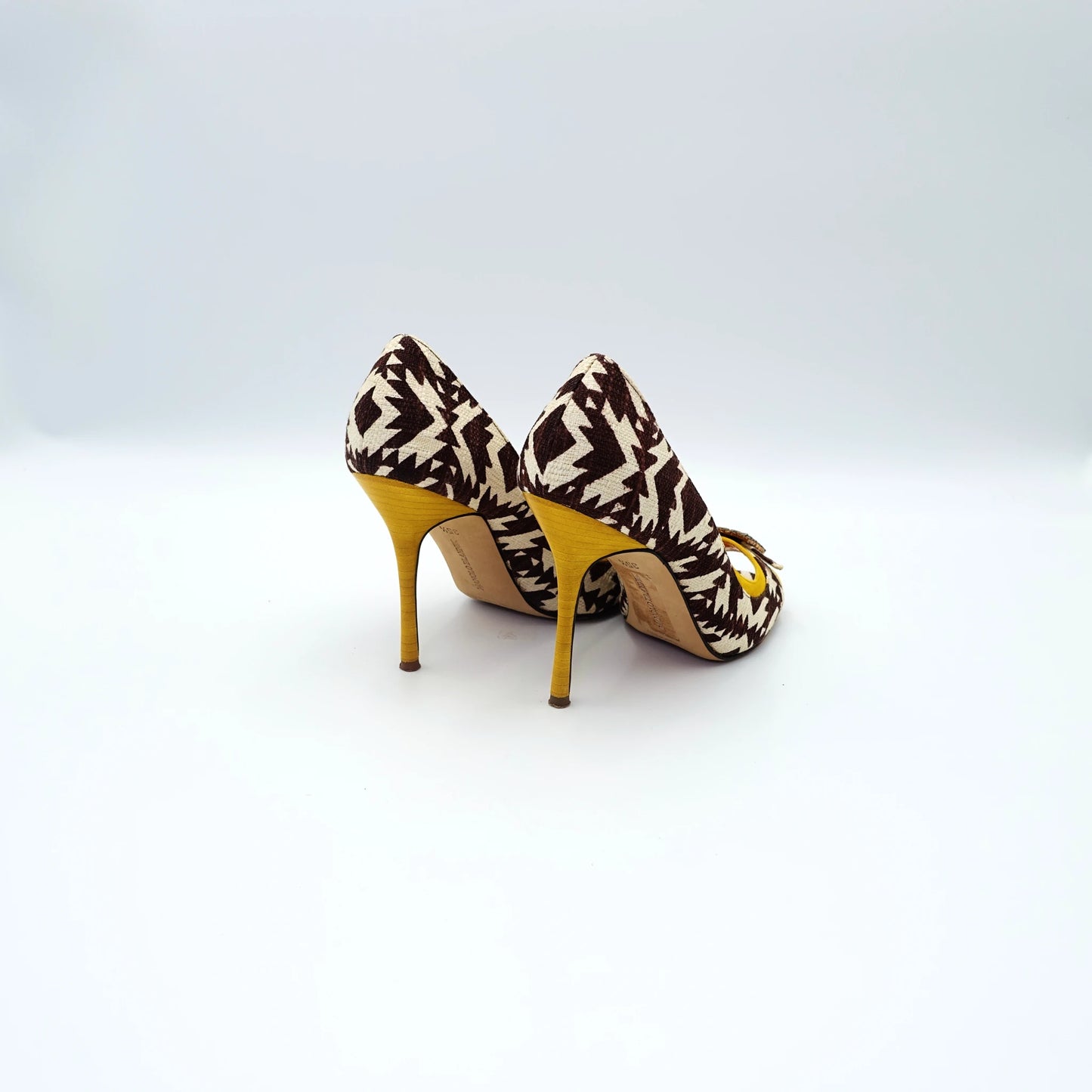 Manolo Blahnik Campari peep-toe pumps EU36