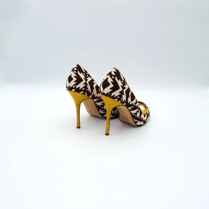 Manolo Blahnik Campari peep-toe pumps EU36