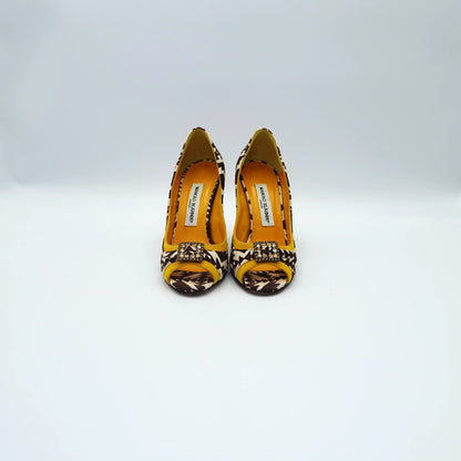 Manolo Blahnik Campari peep-toe pumps EU36