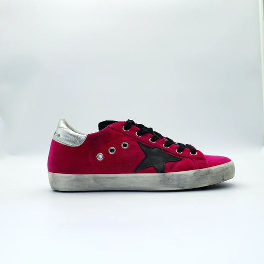 Golden Goose Super-Star Velvet Sneakers in Fuchsia EU36
