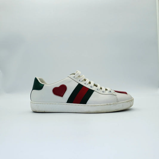 Gucci Ace Embroidered Heart Sneakers EU36