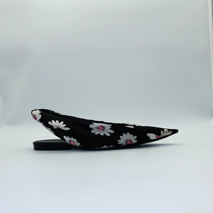 Balenciaga Floral Print Knife Slingback Flats EU35