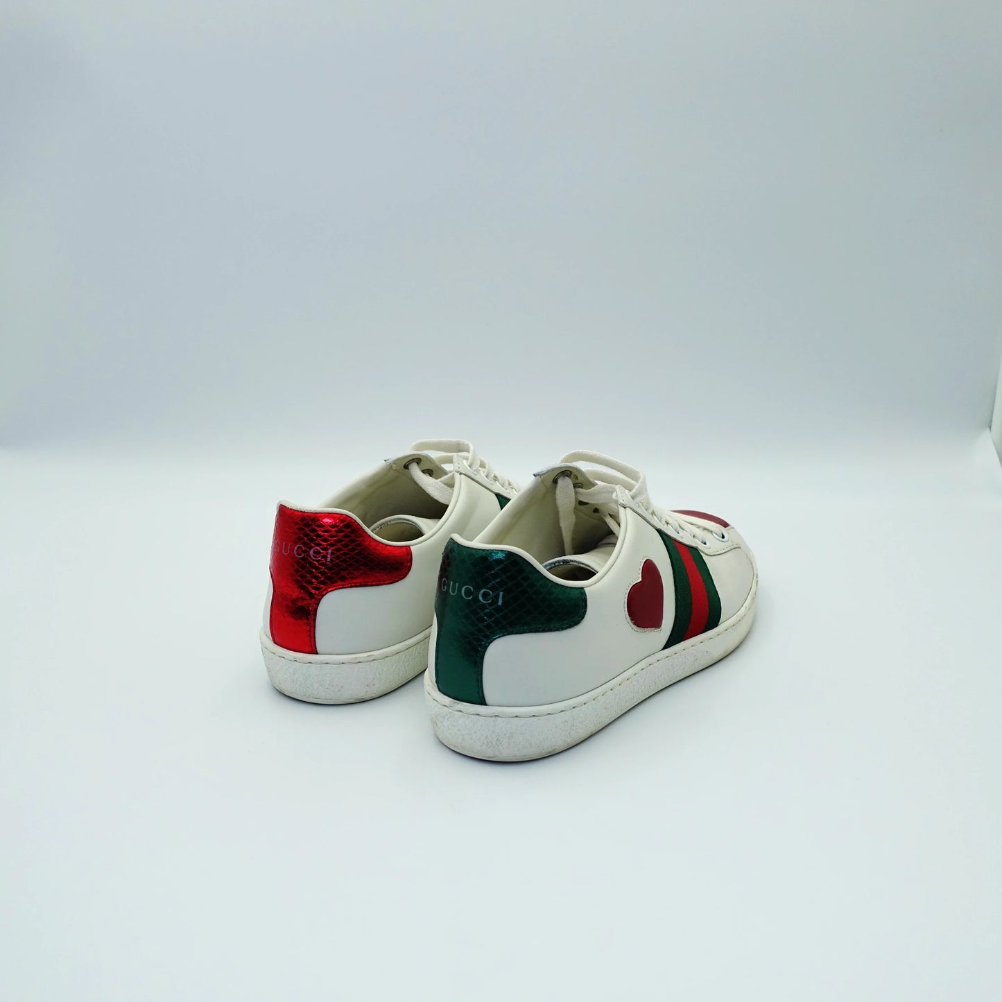 Gucci Ace Embroidered Heart Sneakers EU36