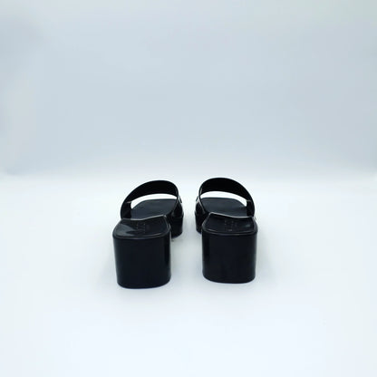 Gucci Rubber Logo Block Heel Mules EU36