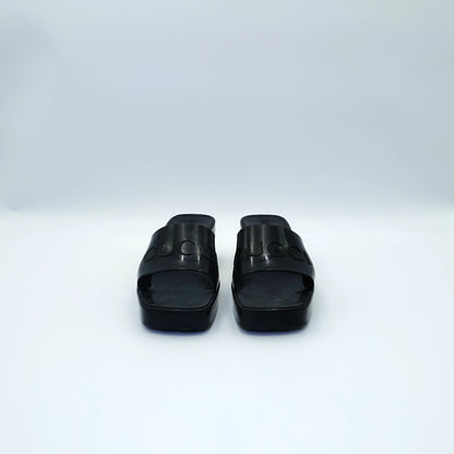 Gucci Rubber Logo Block Heel Mules EU36