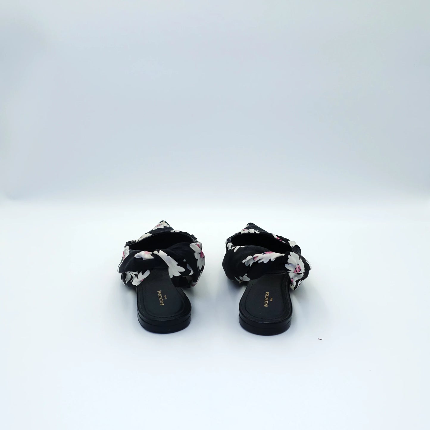 Balenciaga Floral Print Knife Slingback Flats EU35