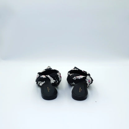 Balenciaga Floral Print Knife Slingback Flats EU35