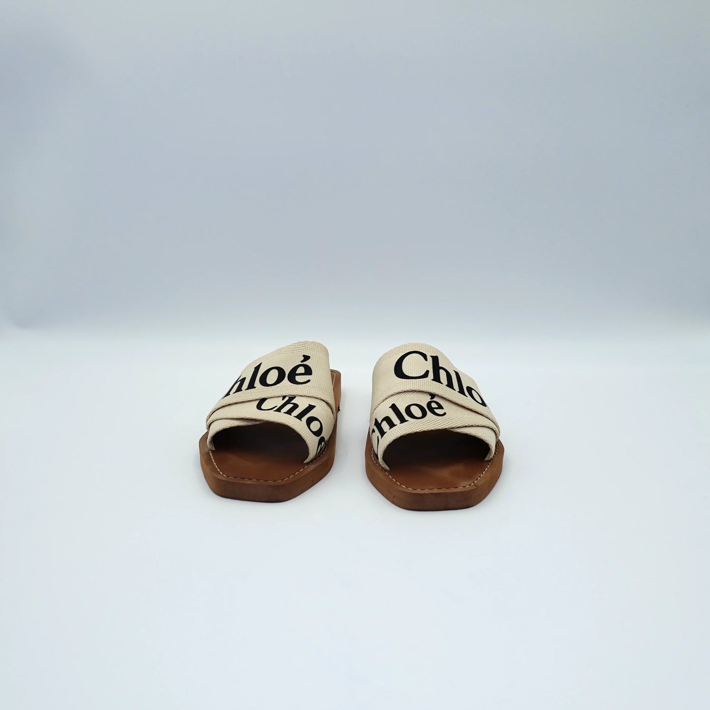 Chloé Woody Logo Canvas Slides EU36