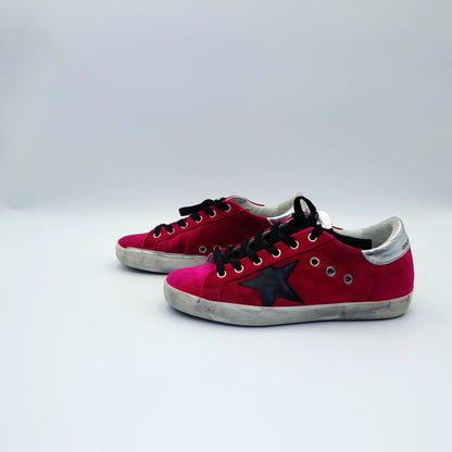 Golden Goose Super-Star Velvet Sneakers in Fuchsia EU36