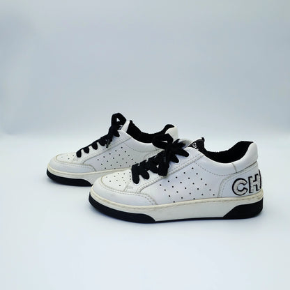 Chanel Black & White Low Top Lace Up Sneakers EU 36