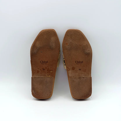 Chloé Woody Logo Canvas Slides EU36