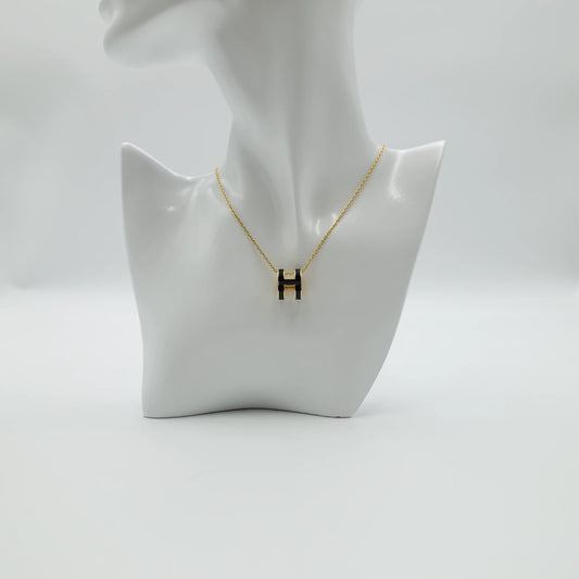 *BRAND NEW*Hermès Pop H Enamel Gold-Plated Necklace