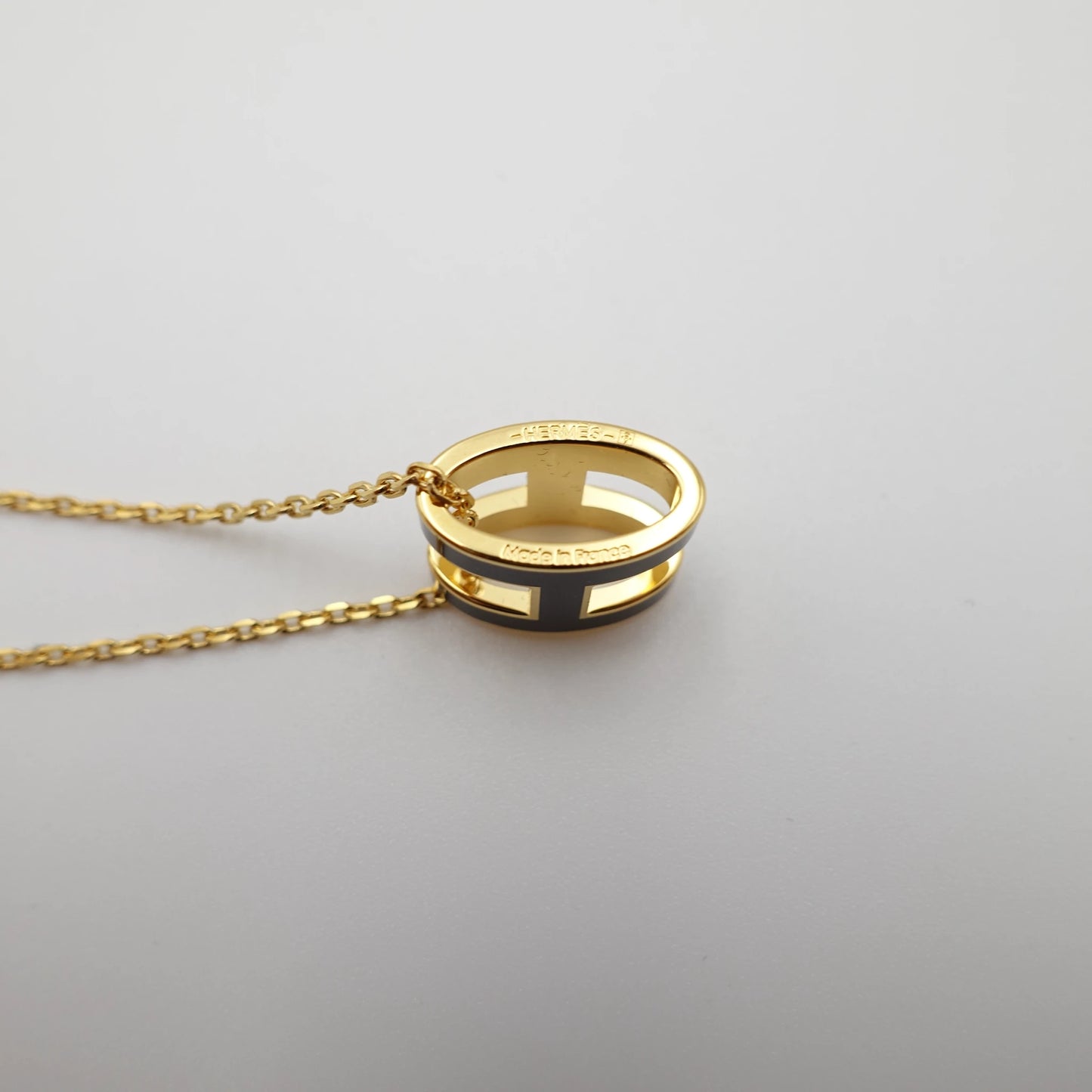 *BRAND NEW*Hermès Pop H Enamel Gold-Plated Necklace