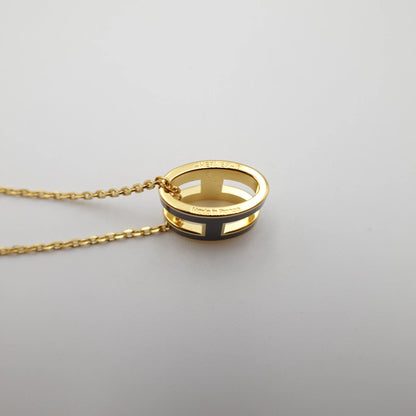 *BRAND NEW*Hermès Pop H Enamel Gold-Plated Necklace