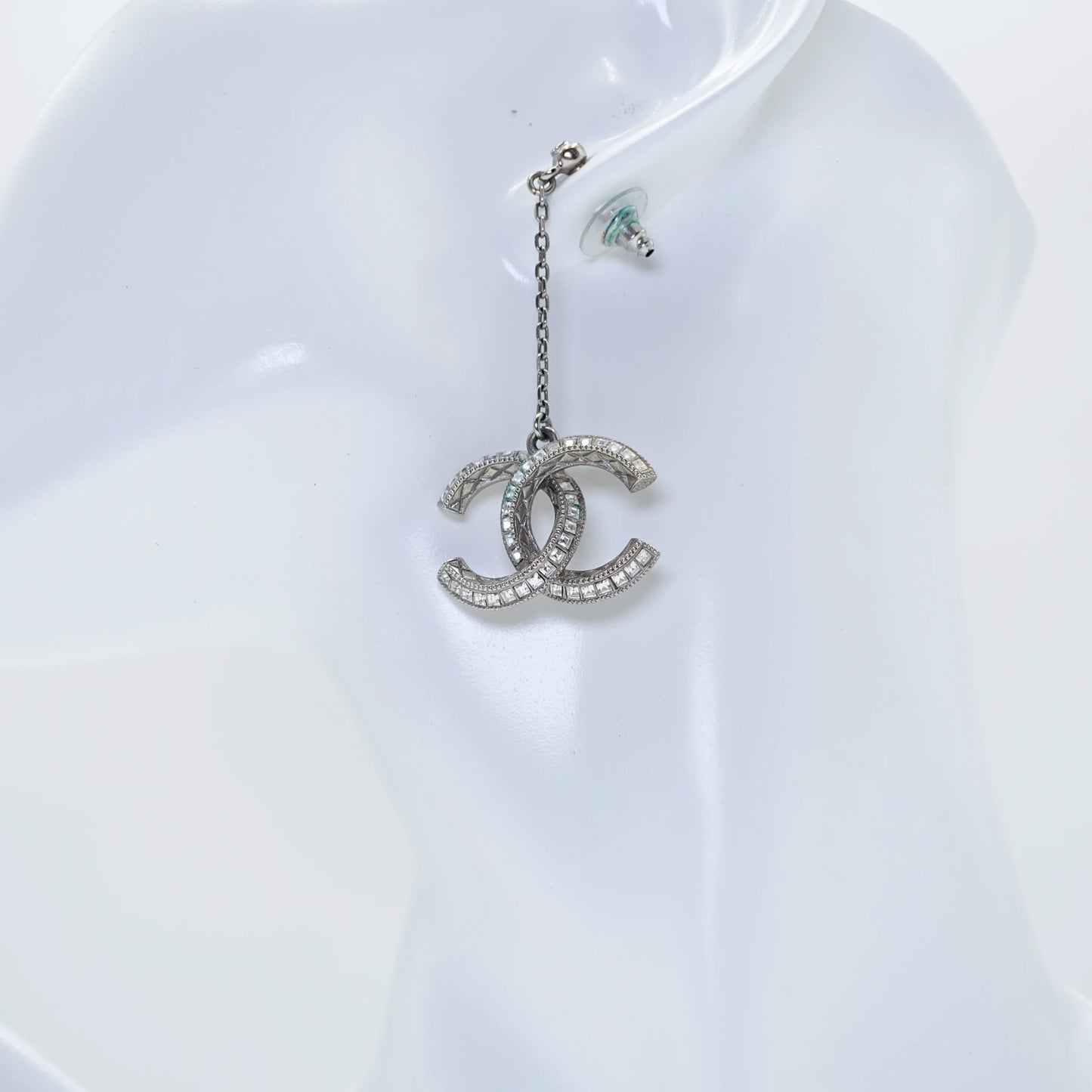 Chanel Crystal CC Drop Earrings with Crystals
