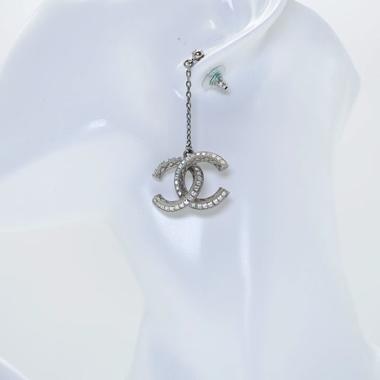 Chanel Crystal CC Drop Earrings with Crystals