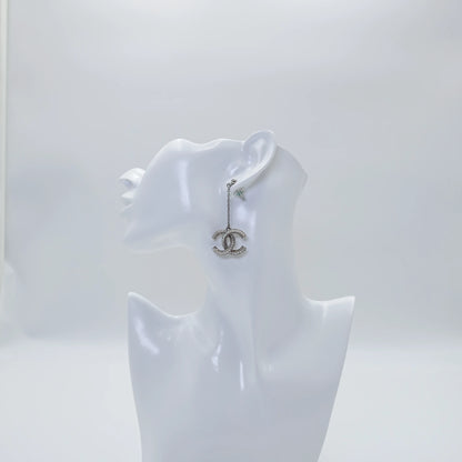 Chanel Crystal CC Drop Earrings with Crystals