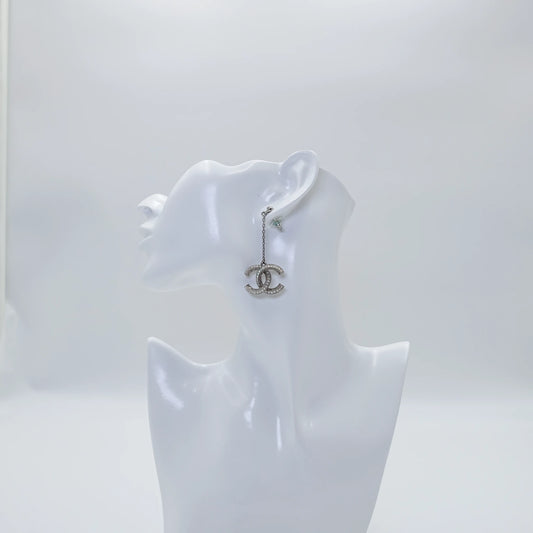 Chanel Crystal CC Drop Earrings with Crystals