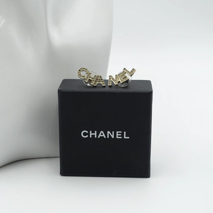 *RARE* Chanel Rhinestone Logo “CHANEL” Statement Stud Earrings