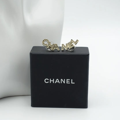 *RARE* Chanel Rhinestone Logo “CHANEL” Statement Stud Earrings