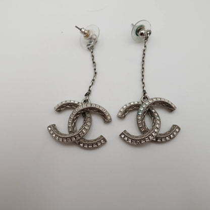 Chanel Crystal CC Drop Earrings with Crystals