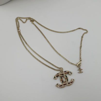 *BRAND NEW*Chanel Large Multicolour CC Beaded & Crystal Pendant Necklace