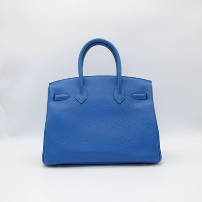 *HOT BUY* Hermes Birkin 30 Blue Mykonos in Clemence Leather with Palladium Hardware