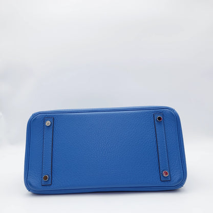 *HOT BUY* Hermes Birkin 30 Blue Mykonos in Clemence Leather with Palladium Hardware