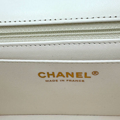 Chanel Mini White Multicolor Tweed Sequin Single Flap Bag